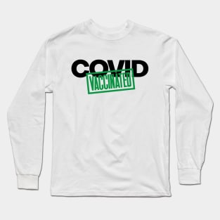 Covid-19 Vaccinated Pin Button Long Sleeve T-Shirt